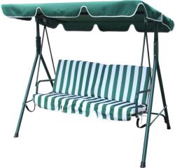 Praktiker Living Praktiker sötétzöld csíkos párnás 3 személyes hintaágy