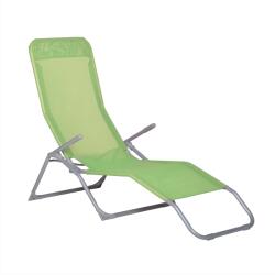 Reckmann Összecsukható 142x60x97cm almazöld fémvázas napozóágy