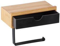 WENKO 24754100 - BAMBUSA WC-papír tartó 18, 5 x 14 cm barna/fekete 24754100 (WE0180)