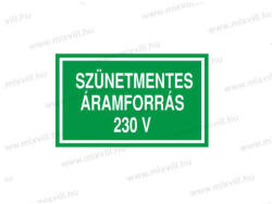  Szünetmentes áramforrás 230V - öntapadó matrica 100x60mm ERV050001