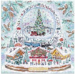 Galison 78704 - Alpine Village Snowglobe, Michael Storrings - 500 db-os Fóliás puzzle (78704)