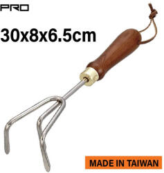 NAKAYAMA kultivátor rozsdamentes acél fejjel, fa nyél bőrszíjjal (SSF511) (SSF511)