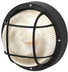 OSRAM klasszikus kerek hajólámpa(bulkhead) fekete színben, üveg burkolattal, E27 foglalattal, max. 10W teljesítmény, IP44 védettséggel ( 4058075845626 ) (4058075845626)