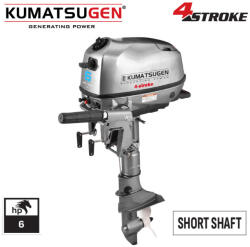 KUMATSUGEN BENZIN Csónakmotor 6, 0 LE, Φ180 mm, RÖVID TENGELY (GM6000) (GM6000)