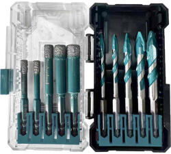 Bormann BHT4360 10db-os készlet GRÁNIT lyukfűrész (6, 6, 8, 10, 12) + kerámia fúrófej (száraz fúrás) (BHT4360) (BHT4360)