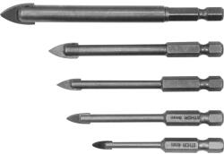 TOYA üveg- és kerámiafúrók 5 db 4-10mm hex (21709) (ST-21709)