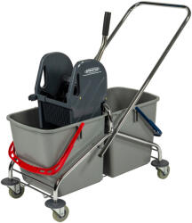SPRiNTUS Felmosókocsi, két vödör, króm, 2x27 liter (SP-301114)