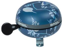 Basil Wanderlust Ding Dong acél csengő, 80 mm, kék - madár mintás