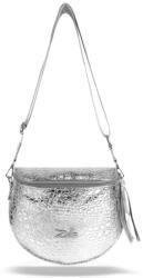 ZELLIA Női Oldaltáska 21028 Ezüst Lakk - Krokkó - (ZLK-21028-49952889)