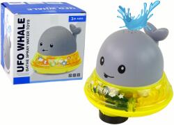 LEAN Toys Vízköpő Bálna Bázissal Fürdőjáték Szürke