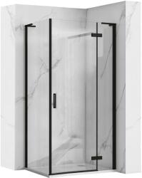 Rea Hugo, zuhanykabin 80(ajtó)x90(fal)x200, 5 cm, fekete matt, KPL-45221 (KPL-45221)