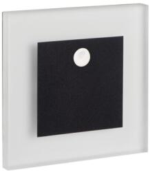 Kanlux APUS LED PIR B-WW LED lépcsővilágító lámpatest, 12V DC, 75x23x75mm, mozgásérzékelővel, 0.8W, 3000K, 13lm, fekete (29857) (29857)