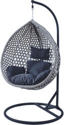  Világosszürke TROPIKAL függőfotel fekete állvánnyal