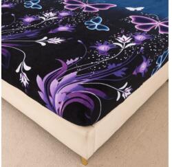 Mikroplüss lepedő VIOLET BUTTERFLY 90x200 cm sötétkék