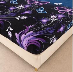 Mikroplüss lepedő VIOLET BUTTERFLY 200x200 cm sötétkék