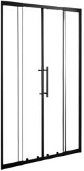 STUXI Sydney Black 130 cm széles két tolóajtós zuhanyajtó 6 mm vastag vízlepergető biztonsági üveggel, fekete elemekkel, 200 cm magas (TL-6616B-120-2)