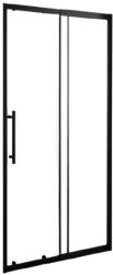 STUXI Sydney Black toló zuhanyajtó 6 mm vastag vízlepergető biztonsági üveggel, fekete elemekkel, 200 cm magas, több méretben (TL-6617B-1)
