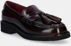 Tommy Hilfiger bőr mokaszin TASSEL SQUARISH TOE LTHR LOAFER bordó, platformos, FW0FW08749 - burgundia Női 38