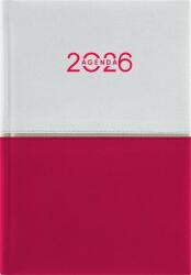 Dayliner Naptár, tervező, A5, napi, DAYLINER Contrast , fehér-piros (NCA5FPU) - iroda24