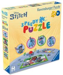 Ravensburger - Puzzle interactiv cu buton sonor pentru testarea rapiditatii Disney Stitch 4x35 piese (RVSPC04178) - ookee Puzzle