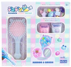 NICE Kit creativ Decoden , Oglinda si perie kawaii de decorat cu pasta colorata (NC48512)