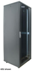 Manhattan Rackszekrény - 19" különálló kivitel (42U, 2033 (h) x 600 (w) x 800 (d)mm, Flatpack, 600 kg teherbírás, Fekete) (715409) - bbmarket
