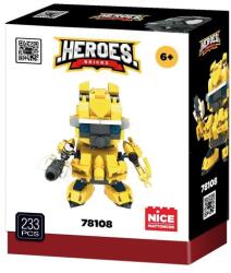 NICE Set constructie Robot Galben , erou transformabil, 221 piese (NC78108)