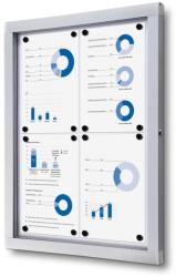 Jansen Display Belső információs vitrin 4 x A4 - fémlemez hátlap, alumínium