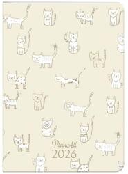 Planall Zsebnaptár PLANALL B/6 heti álló fehér lapos aranyozott Catto 2026 (21547) - nyomtassingyen