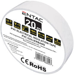 Entac Szigetelőszalag 0, 18x19mm fehér 20m Entac (AVI EIT 1819 20M W)