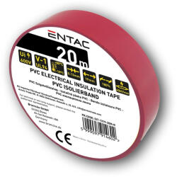 Entac Szigetelőszalag 0, 13x19mm piros 20m Entac (AVI EIT 1319 20M R)