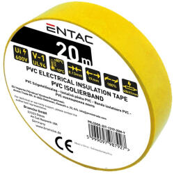 Entac Szigetelőszalag 0, 13x19mm sárga 20m Entac (AVI EIT 1319 20M Y)