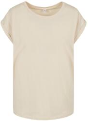 Build Your Brand Laza női póló felhajtott ujjakkal - Világos homokszínű | 3XL (BY021-1000324673)