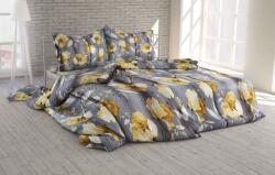 Jiří Polášek Krepp ágynemű Virágzó virág - Szürke / sárga | 140 x 200 cm / 70 x 90 cm (77021037-01)