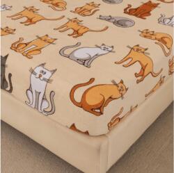  Cearsaf Cocolino microplus cu elastic COLORED CATS 160x200 cm crem
