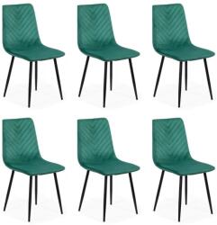 Chairs ON Set 6 scaune de bucătărie din catifea BUC 208 Verde