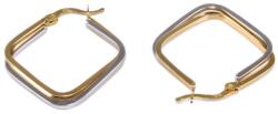 Ékszershop Bicolor dupla soros négyzet alakú arany fülbevaló (1325790)