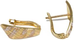 Ékszershop Bicolor vésett és matt mintás arany fülbevaló (1325768)