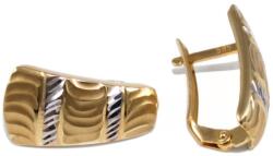 Ékszershop Bicolor vésett és matt mintás arany fülbevaló (1314118)