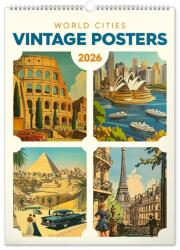  6094-WC Reálszisztéma Falinaptár Vintage Posters - World Citie 33 × 46 cm (2026) (6094-WC)