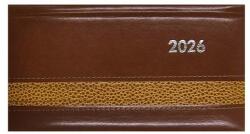 Alisca Zsebnaptár ALISCA Rebel varrott fekvő fehér lapos barna 2026 (250606/VB) - robbitairodaszer