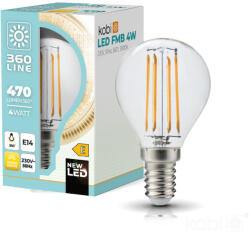 Kobi LED izzó E14 gömb alakú 4W 3000K 470lm Meleg 360° Izzószálas Kobi (KOBZAR1342)