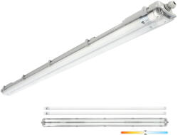 Kobi Lámpakészlet: Hermetikus ipari lámpatest G2 + 2x LED fénycső T8 18W 120cm 4000K Semleges IP65 Kobi (KOBOPR2818)
