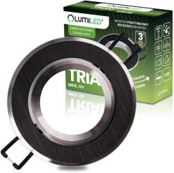 Lumileds Halogén süllyesztett mennyezeti lámpa, kerek, mozgatható, GU10, MR16, fekete, TRIAM LUMILED (LEDOPRMIA802)