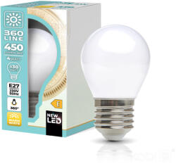 Kobi LED izzó E27 gömb alakú, 4W, 450lm, 3000K, meleg, 360°-os izzószálas, Kobi (KOBZAR1346)