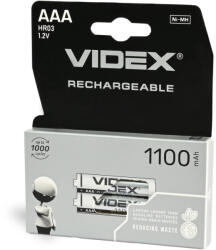 Videx Nikkel-metálhidrid elem 1.2V 1100mAh AAA 2 db VIDEX (VIDBAT0235)