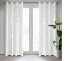 EUROFIRANY Feza mintás dekor függöny Fehér 140x250 cm