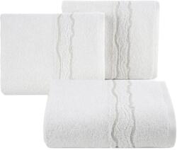 Eurofirany Karin pamut törölköző fényes cérnával szőtt díszítéssel Fehér 30x50 cm
