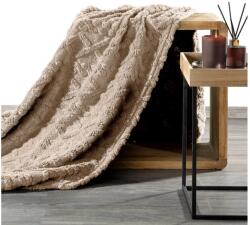 EUROFIRANY Fonott mintás puha plüss takaró Bézs 150x200 cm