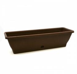 ENGER műanyag virágláda/balkonláda alátéttel, 60 cm x 19 cm x 15 cm, sötét barna (6421937020420-sötét barna)